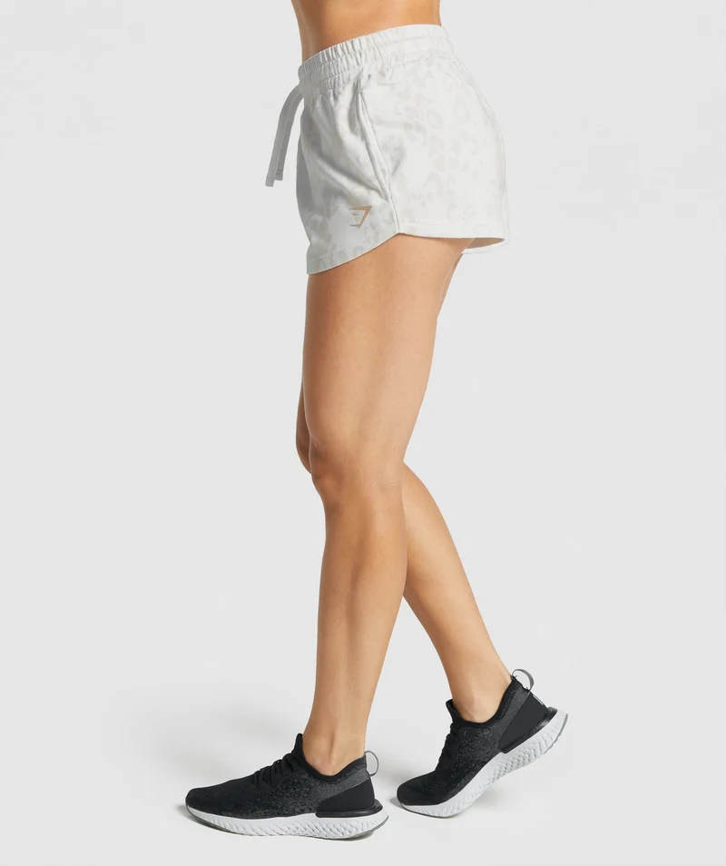 Gymshark Animal Graphic Shorts - White/Cream Print