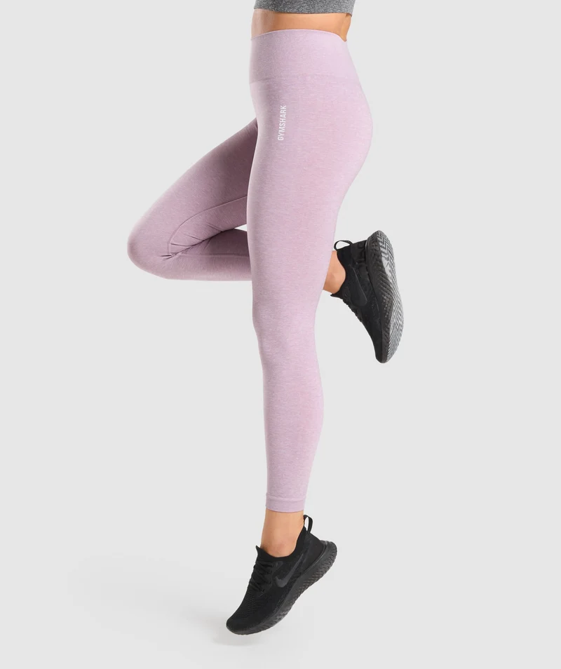 Gymshark Adapt Marl Seamless Leggings - Light Purple