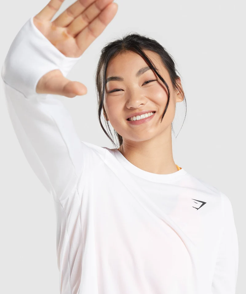 Gymshark Sport Loose Long Sleeve T-Shirt - White