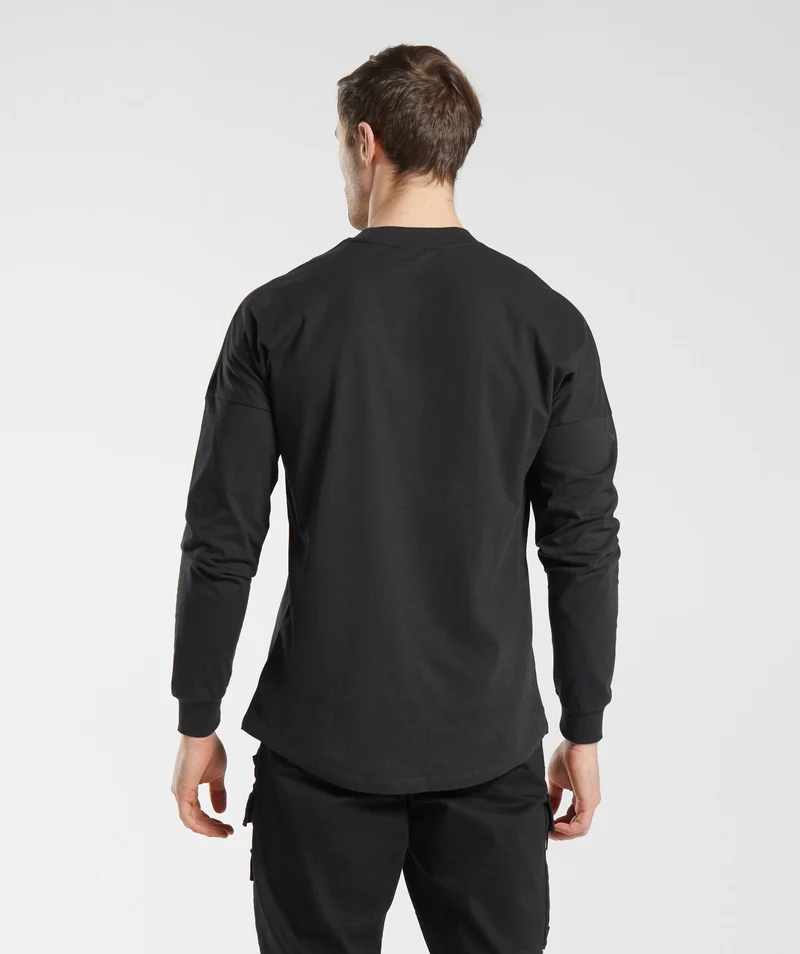 Gymshark GS x David Laid Oversized Long Sleeve T-Shirt - Black