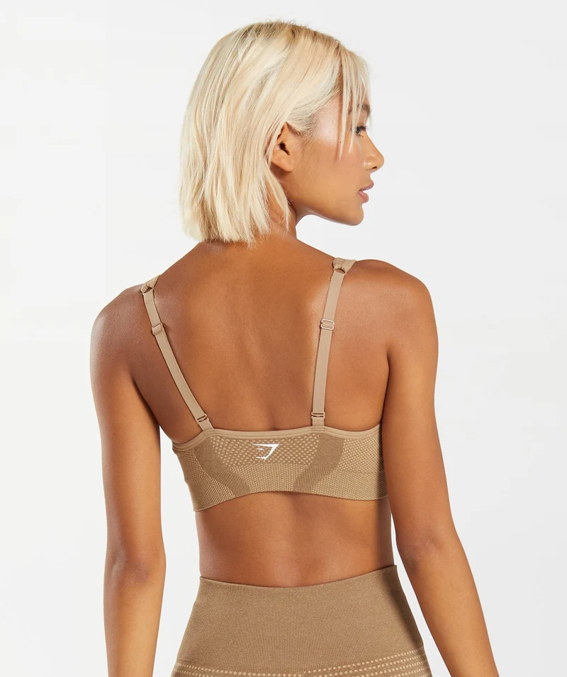 Gymshark Vital V Neck Sports Bra - Fawn Marl
