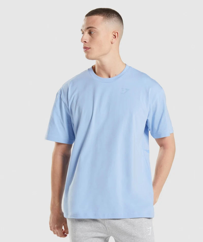 Gymshark Oversized Sharkhead T-Shirt - Moonstone Blue