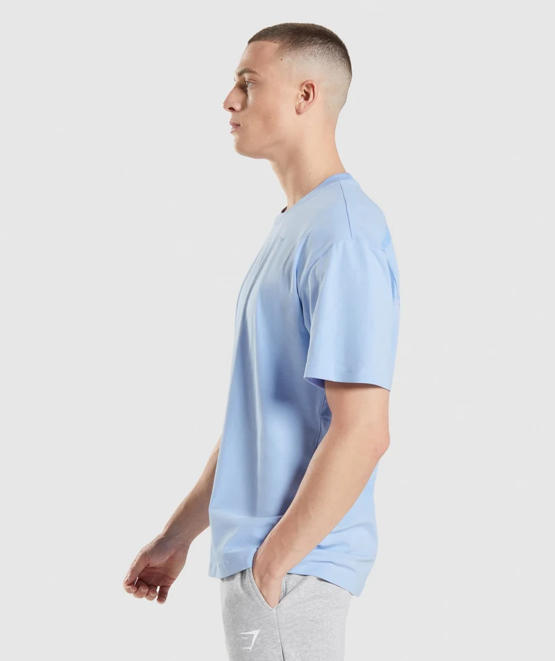 Gymshark Oversized Sharkhead T-Shirt - Moonstone Blue