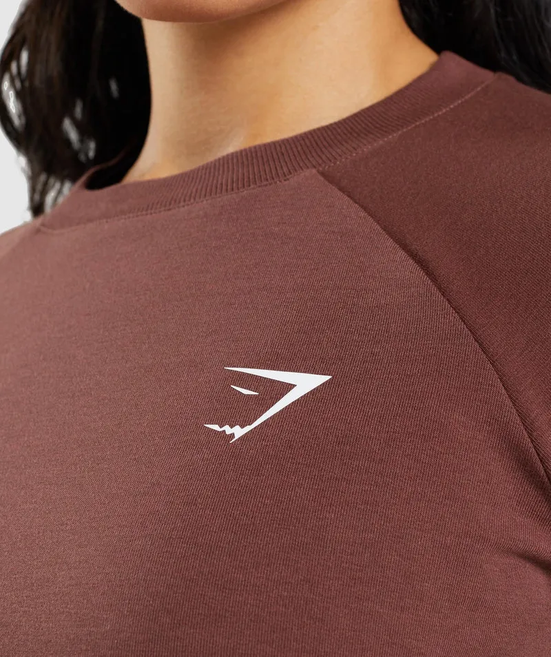 Gymshark Training Cropped Sweater - Cherry Brown