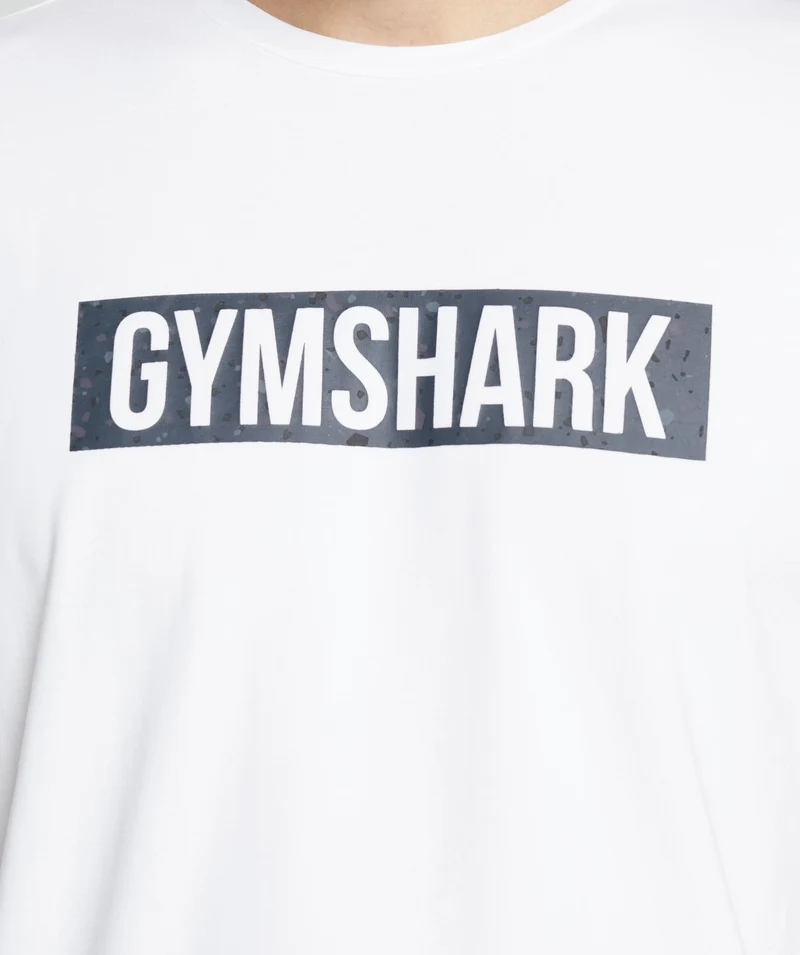 Gymshark Micro Print Block Infill T-Shirt - White