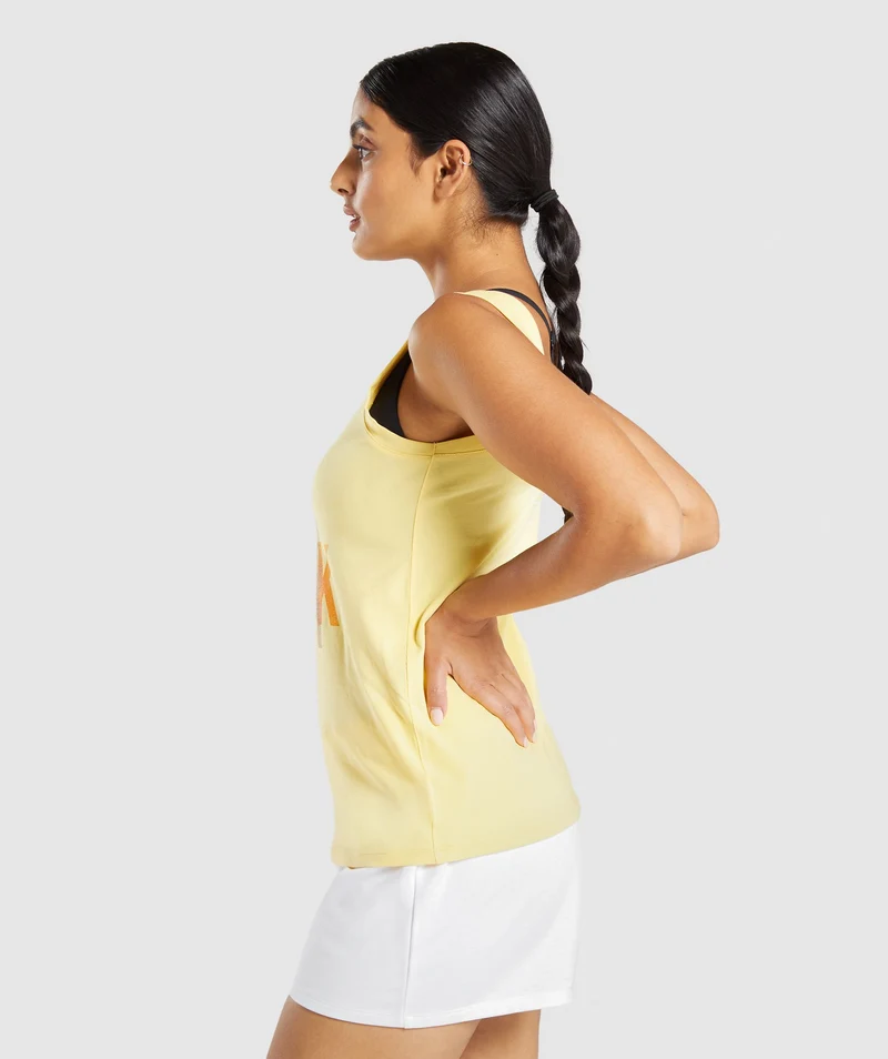 Gymshark Strobe Graphic Tank - Light Yellow