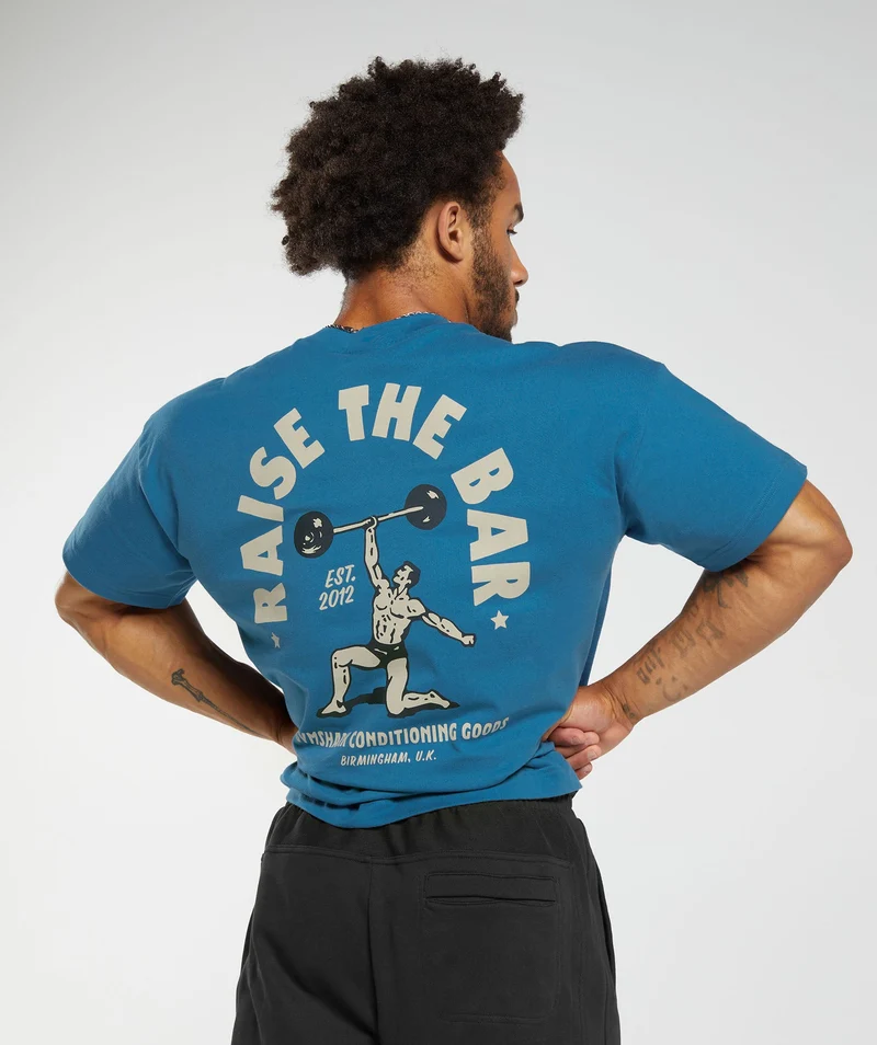 Gymshark Raise the Bar T-Shirt - Core Blue