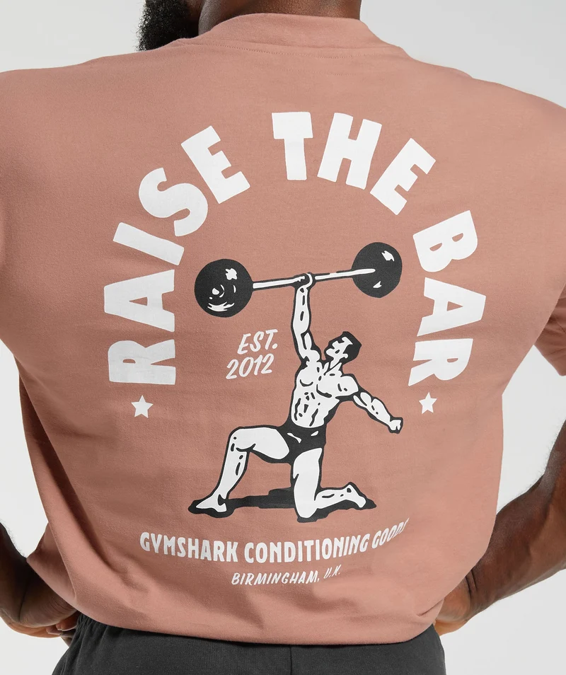 Gymshark Raise the Bar T-Shirt - Faded Pink