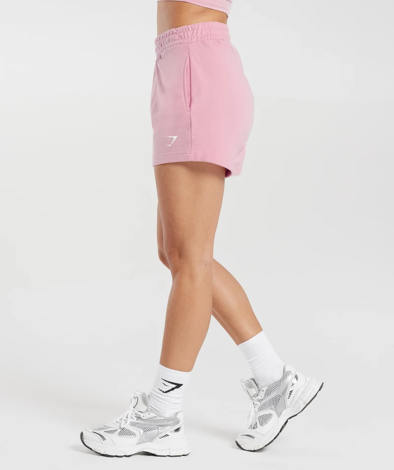 Gymshark Strong Peach Graphic Shorts - Candy Floss Pink
