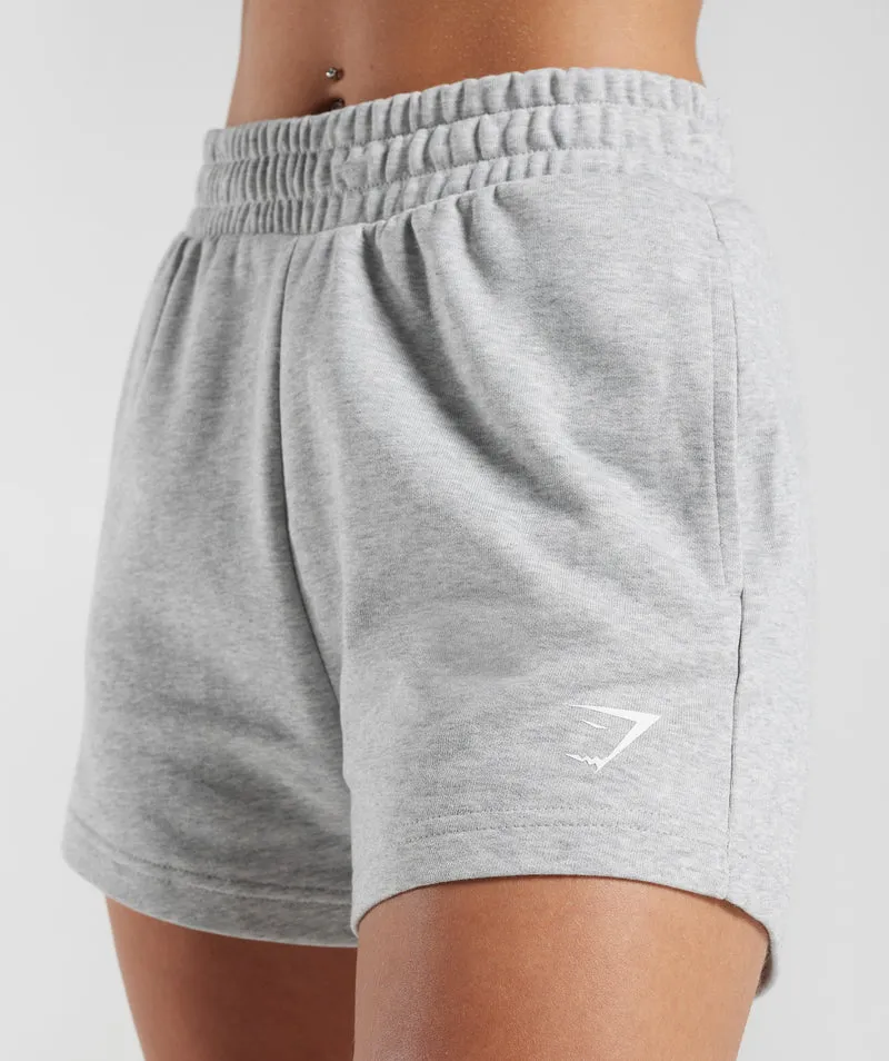 Gymshark Strong Peach Graphic Shorts - Light Grey Marl