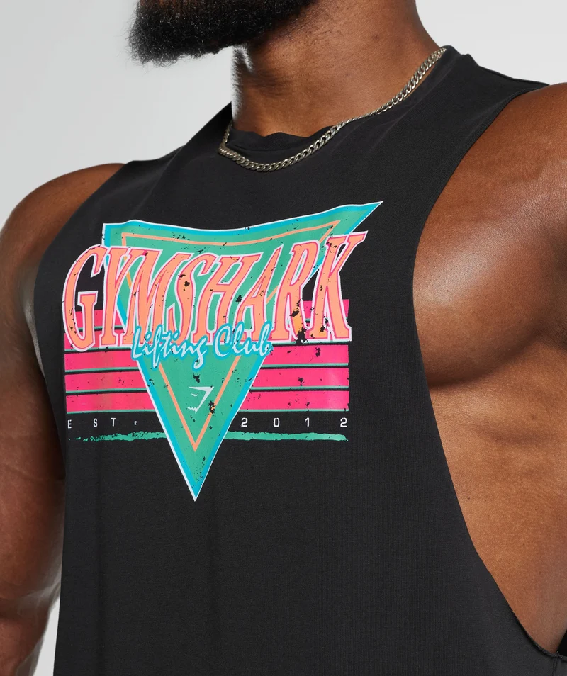 Gymshark Retrowave Drop Arm Tank - Black