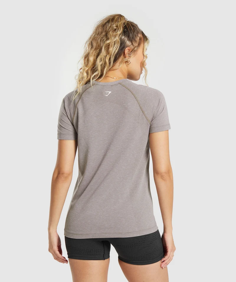Gymshark Vital Seamless 2.0 Light T-Shirt - Warm Taupe Marl