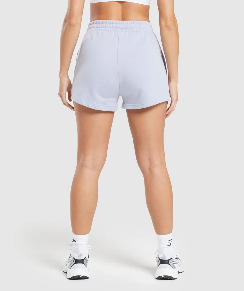 Gymshark Love Hearts Sweat Shorts - Silver Lilac