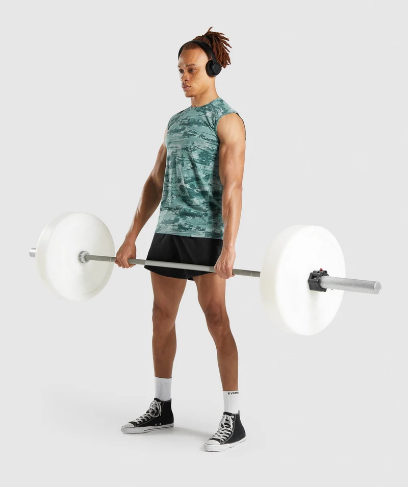 Gymshark Chalk Tank - Light Green Print