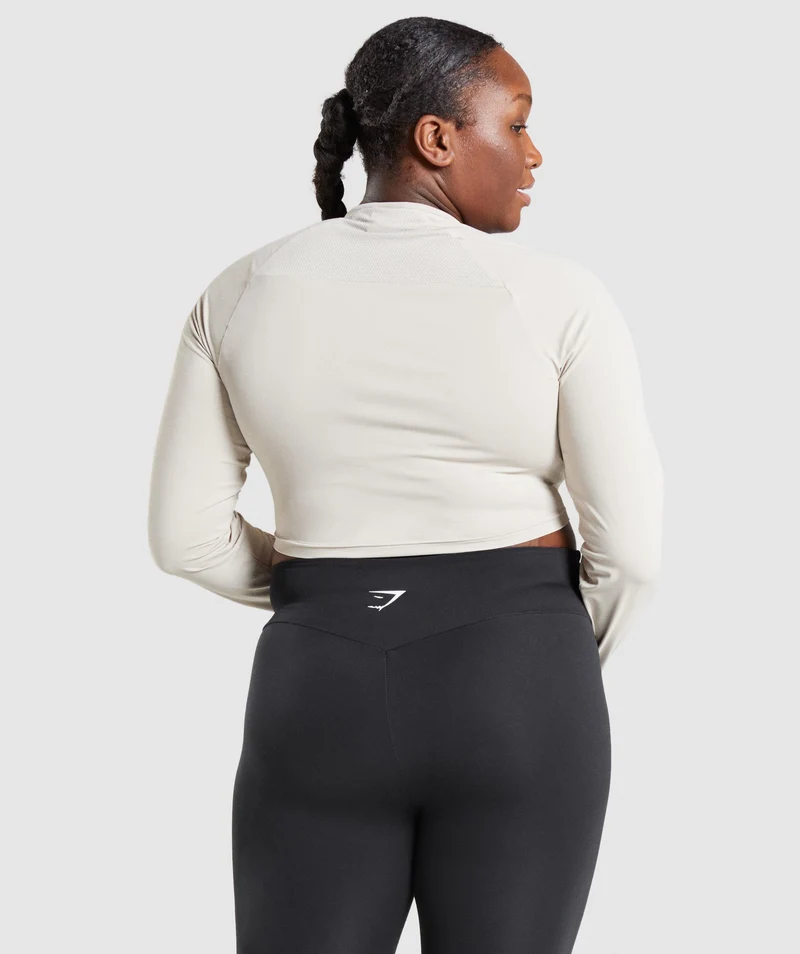 Gymshark Training Long Sleeve Crop Top - Grey