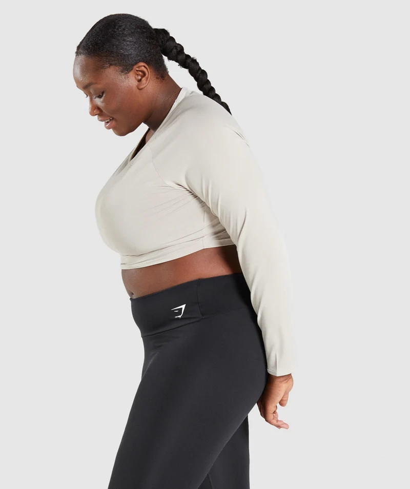 Gymshark Training Long Sleeve Crop Top - Grey