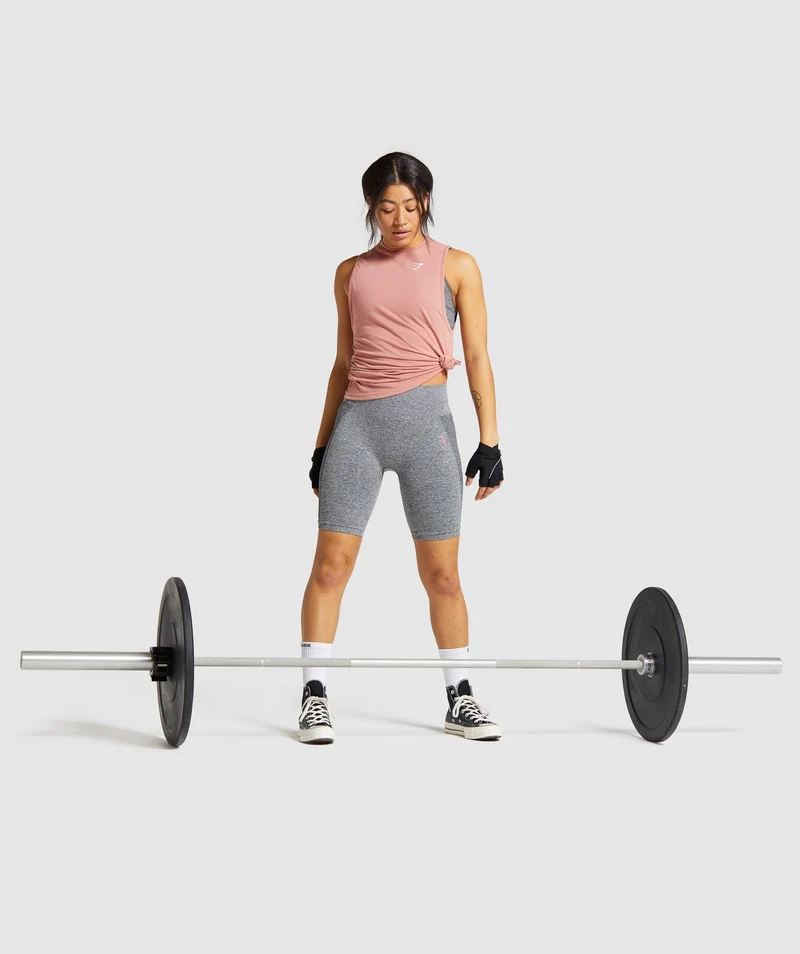Gymshark Flex Cycling Shorts - Charcoal Marl/Pink