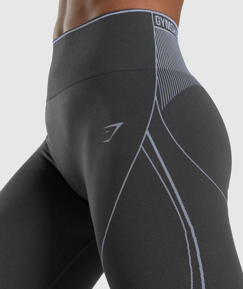 Gymshark Apex Seamless High Rise Shorts - Onyx Grey/Lavender Blue