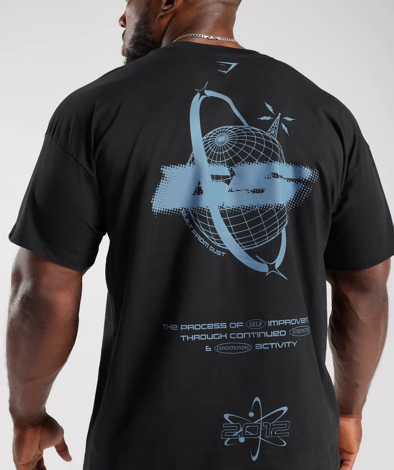 Gymshark Intergalactic Lifting Oversized T-Shirt - Black