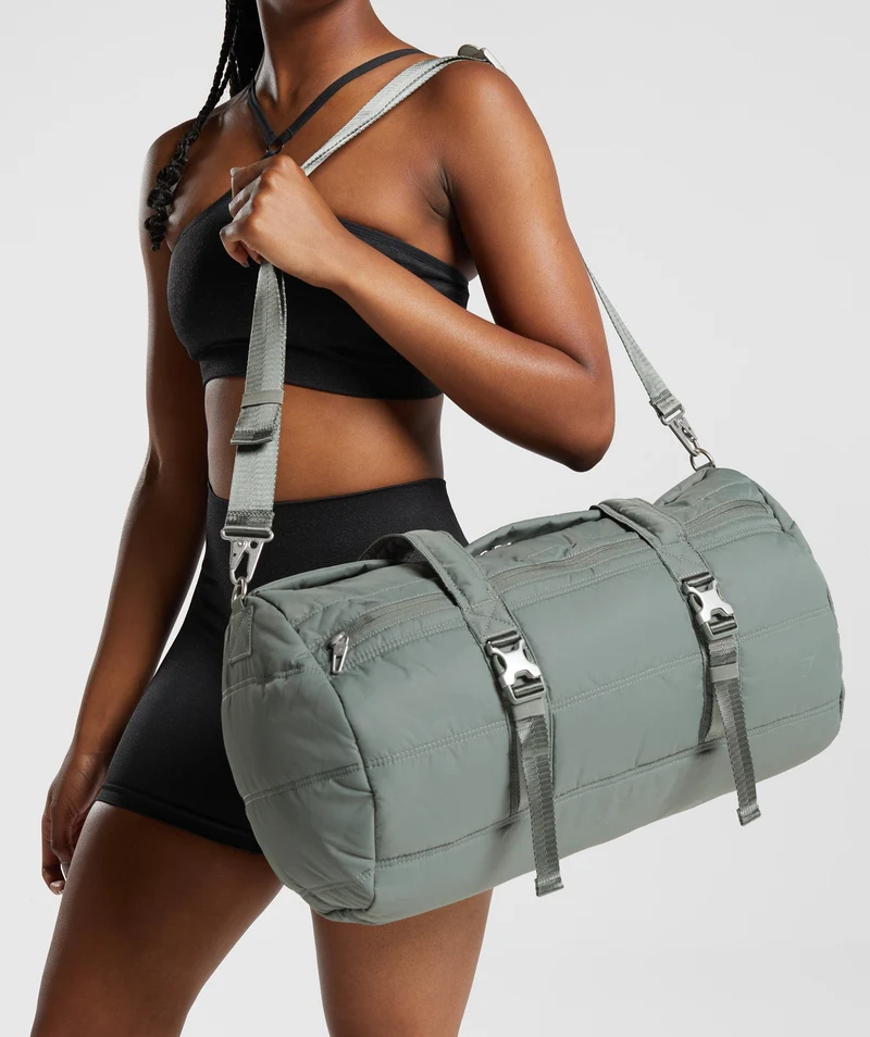 Gymshark Premium Lifestyle Barrel Bag - Dusk Green