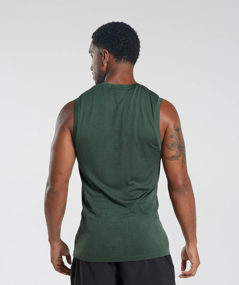 Gymshark Sport Seamless Tank - Fog Green/Black