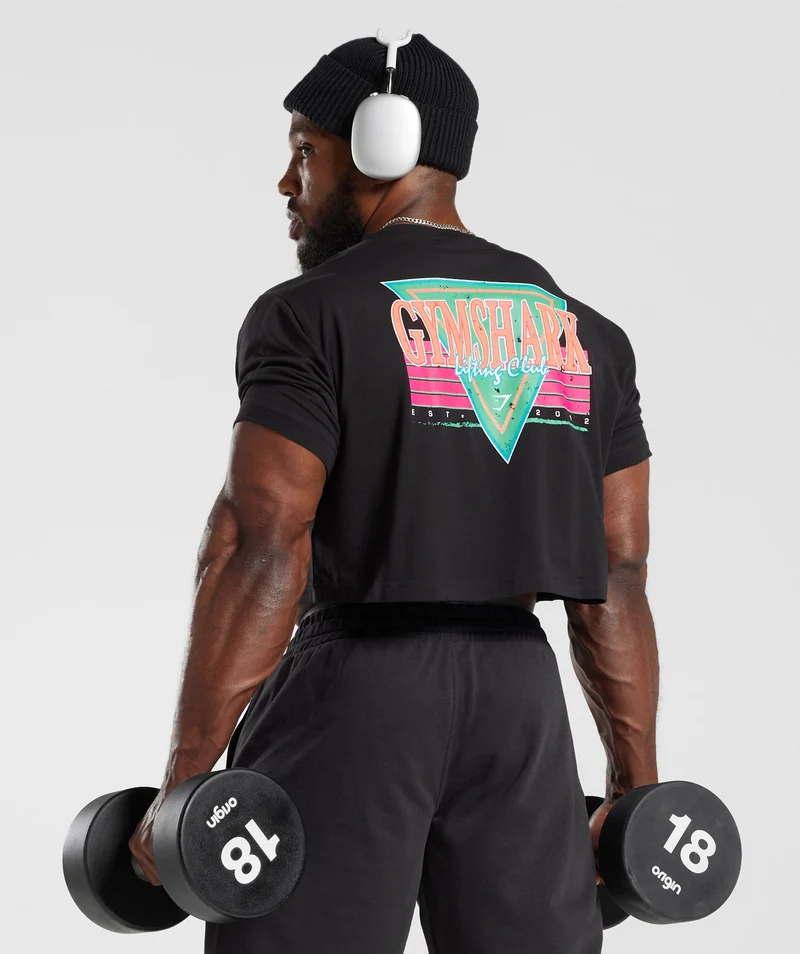 Gymshark Retrowave Crop T-Shirt - Black