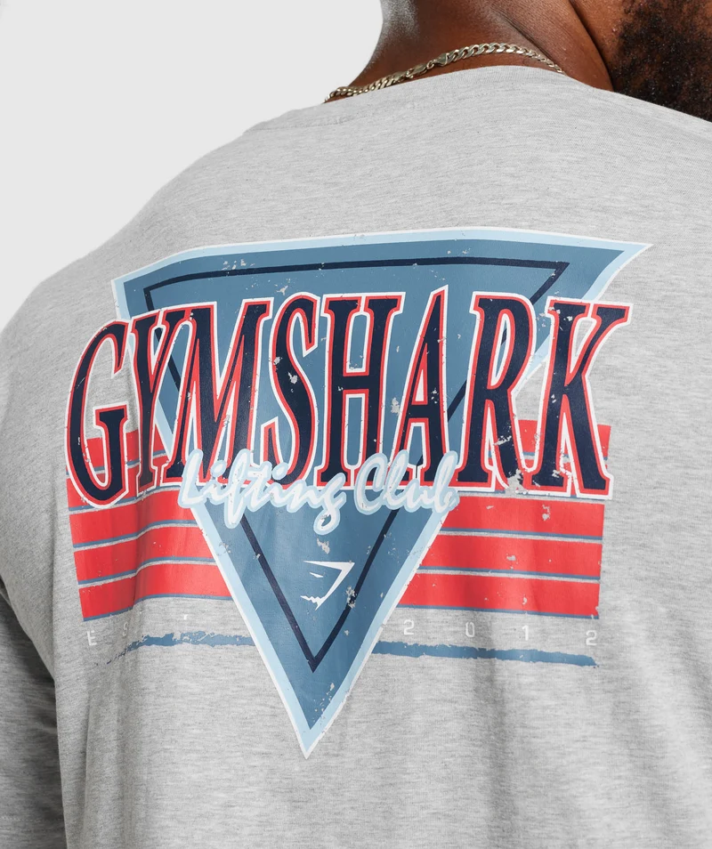 Gymshark Retrowave Crop T-Shirt - Light Grey Core Marl
