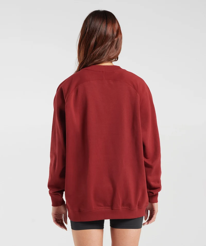 Gymshark Training Oversized Fleece Sweatshirt - Spiced Red