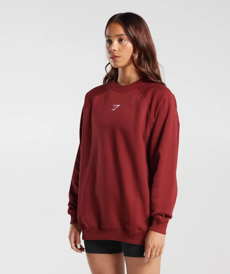 Gymshark Training Oversized Fleece Sweatshirt - Spiced Red