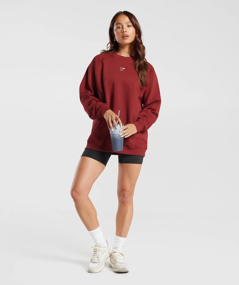 Gymshark Training Oversized Fleece Sweatshirt - Spiced Red