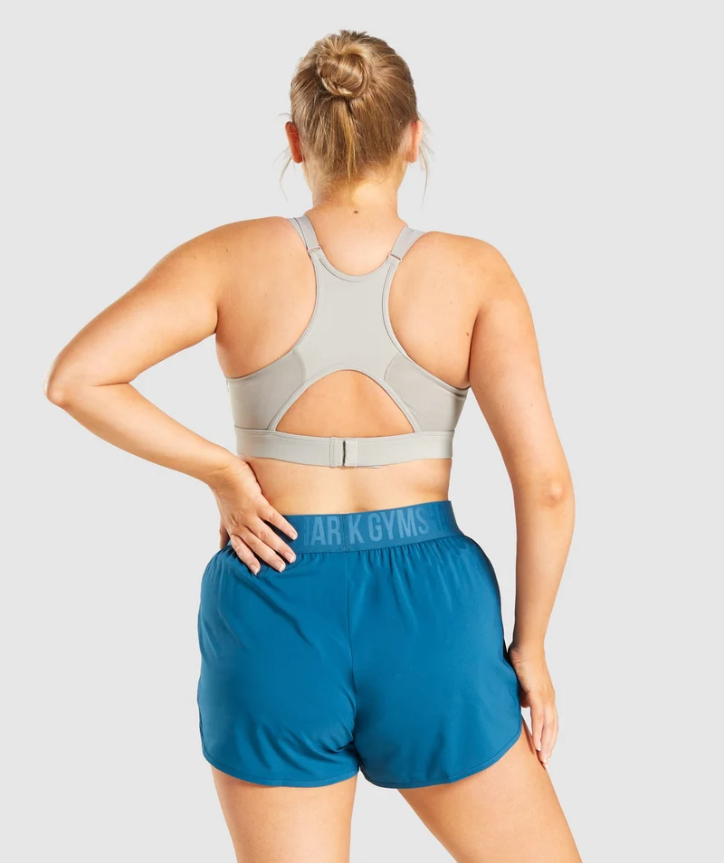 Gymshark Mesh Neckline Sports Bra - Grey