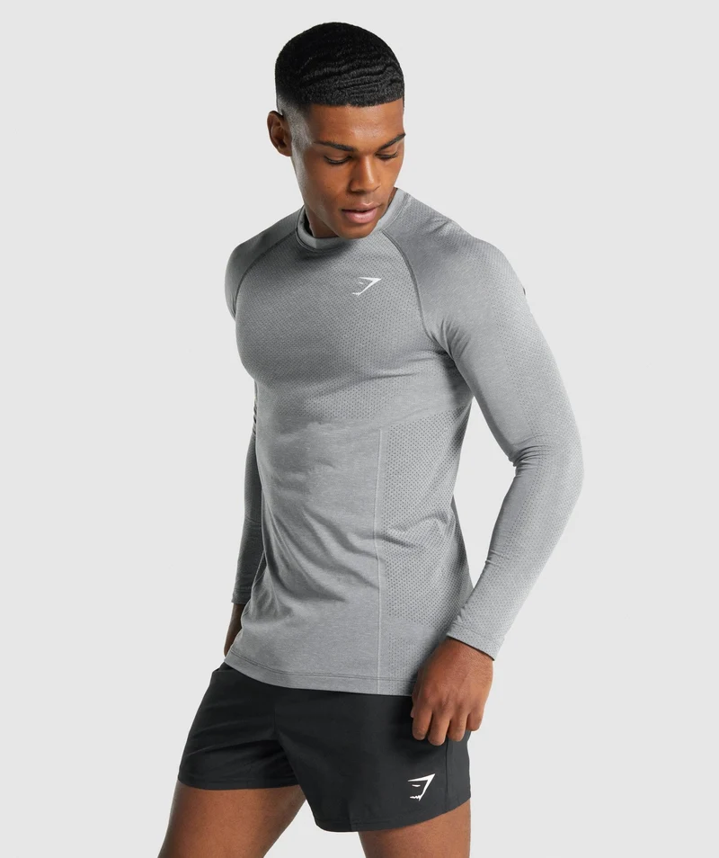 Gymshark Vital Light Long Sleeve T-Shirt - Charcoal Marl