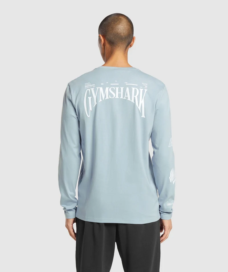 Gymshark Hybrid Wellness Long Sleeve T-Shirt - Salt Blue