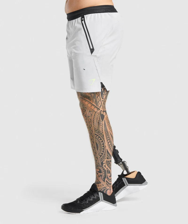 Gymshark Apex 7" Perform Shorts - Light Grey