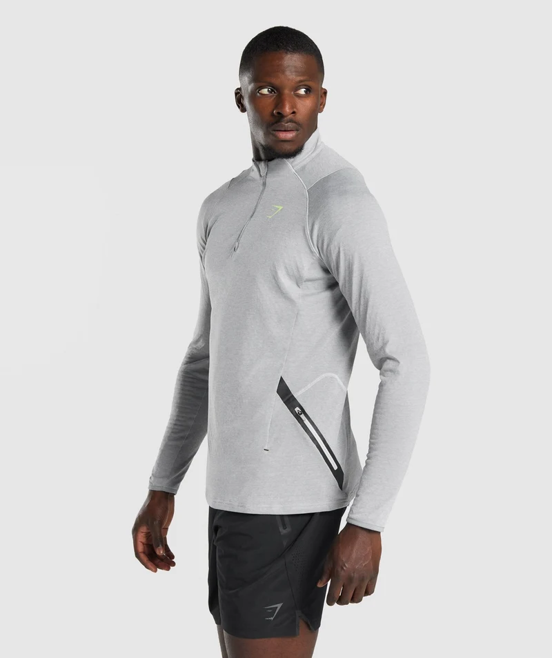 Gymshark Apex 1/4 Zip Pullover - Light Grey