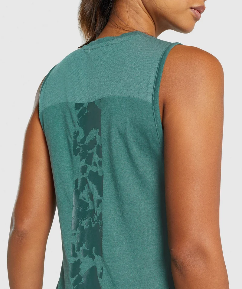 Gymshark Camo Graphic Tank - Dark Green