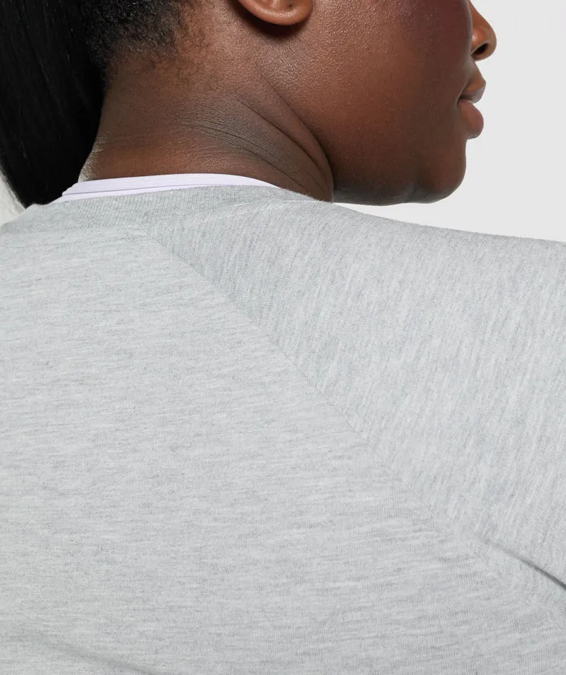 Gymshark Training Cropped Sweater - Light Grey Marl