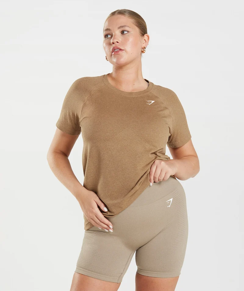 Gymshark Vital Seamless 2.0 Light T-Shirt - Fawn Marl