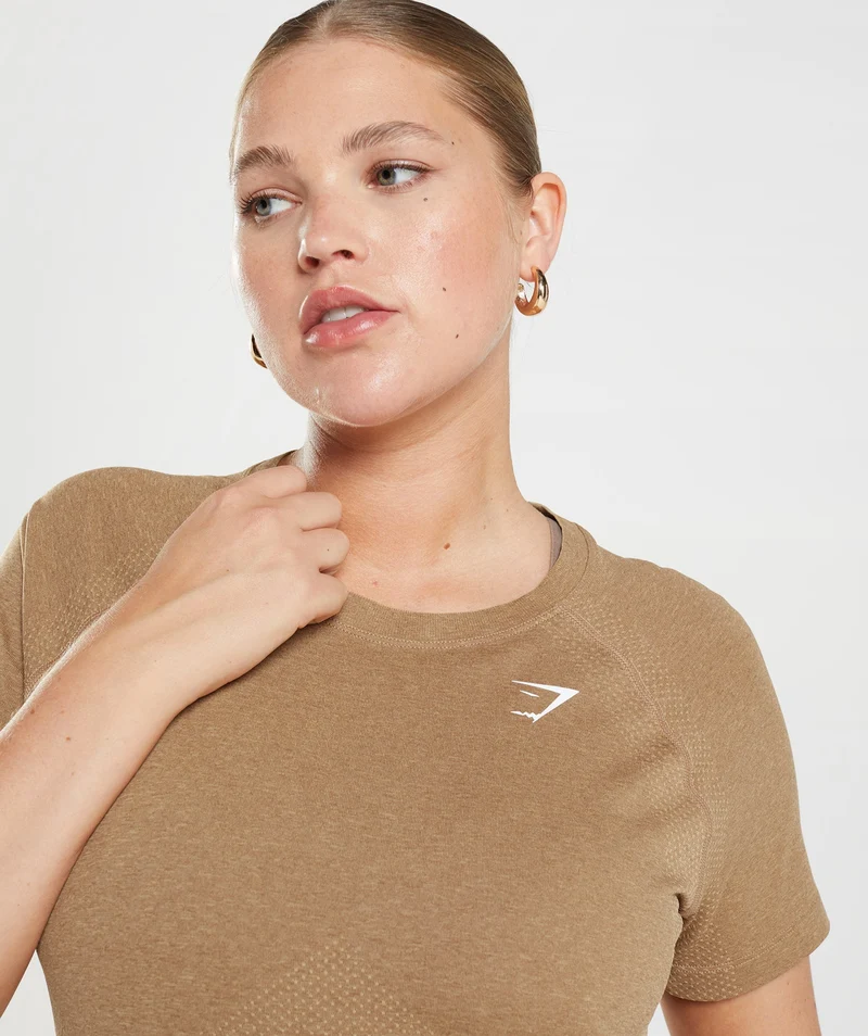 Gymshark Vital Seamless 2.0 Light T-Shirt - Fawn Marl