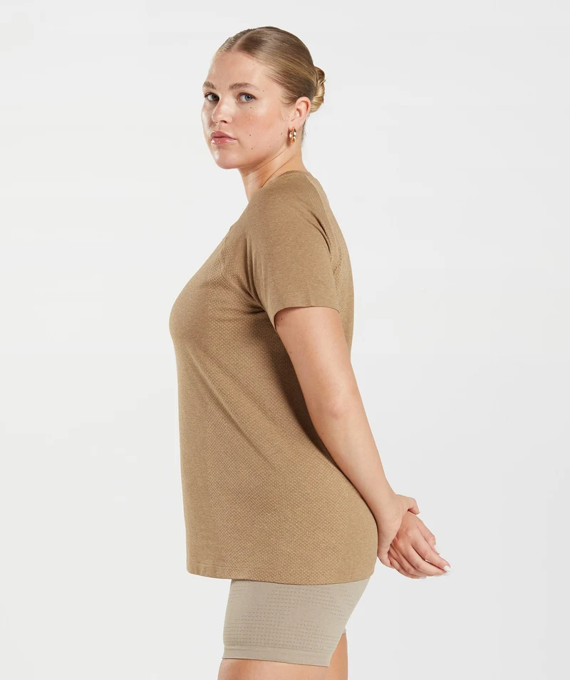 Gymshark Vital Seamless 2.0 Light T-Shirt - Fawn Marl
