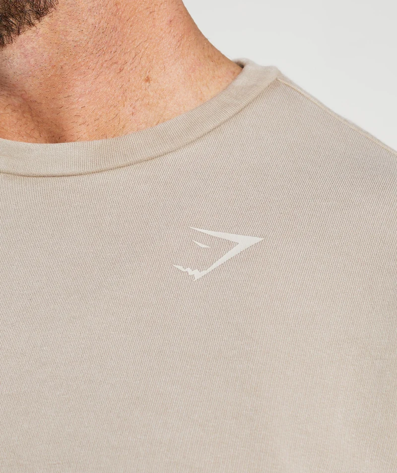 Gymshark Power Washed Crew - Cement Brown