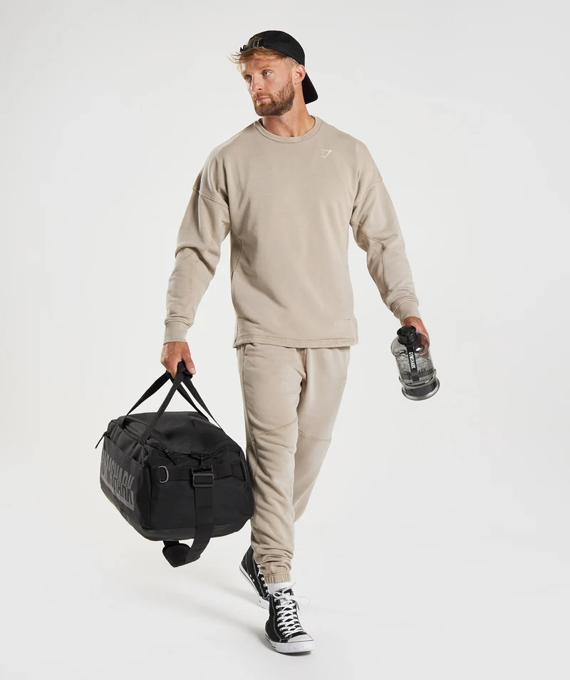 Gymshark Power Washed Crew - Cement Brown