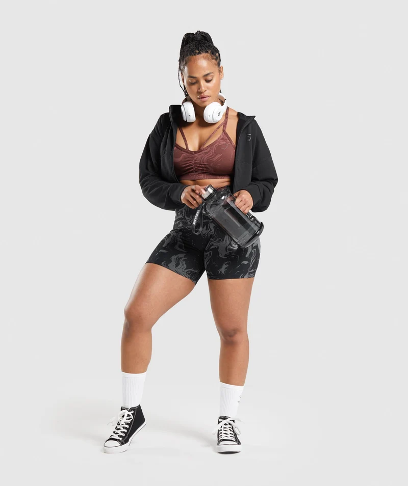 Gymshark GS Power Cropped Zip Hoodie - Black