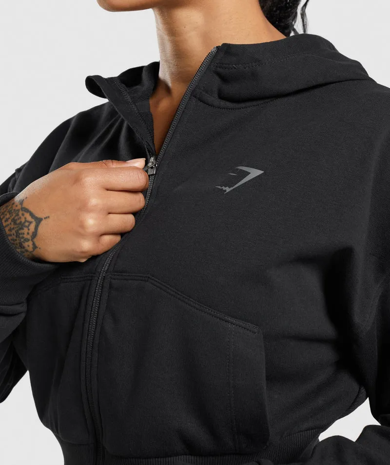 Gymshark GS Power Cropped Zip Hoodie - Black