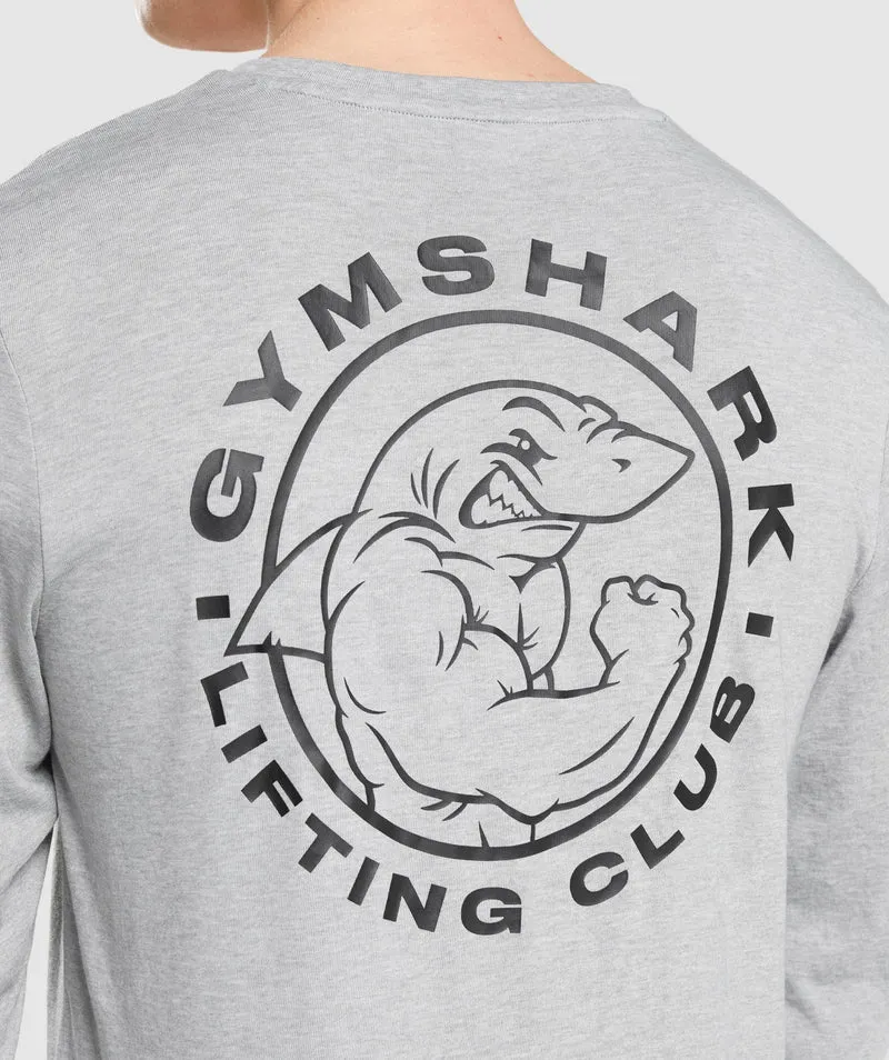 Gymshark Legacy Long Sleeve T-Shirt - Light Grey Core Marl