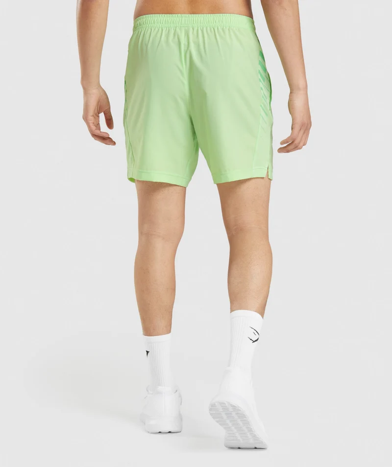 Gymshark Sport Stripe 7" Shorts - Bali Green