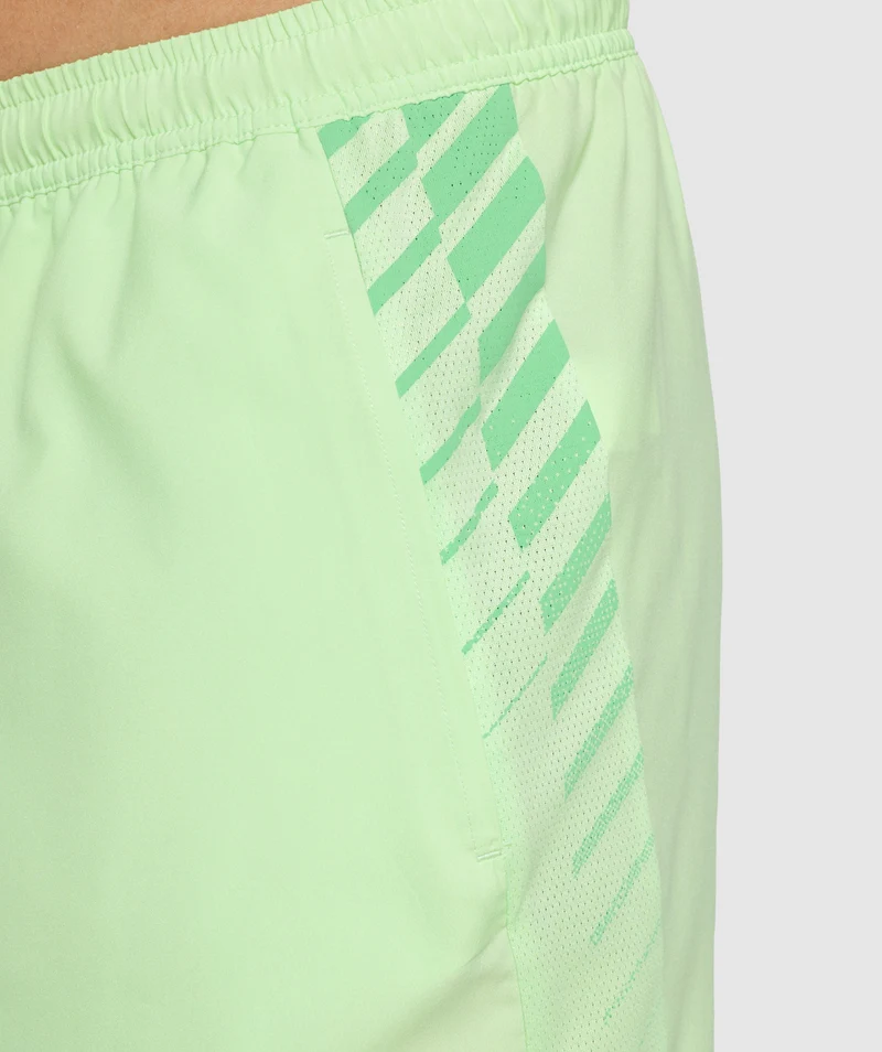 Gymshark Sport Stripe 7" Shorts - Bali Green
