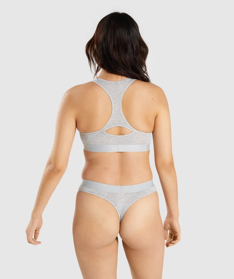 Gymshark Cotton Bralette - Light Grey Marl