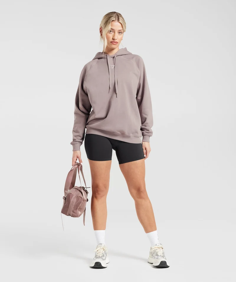 Gymshark Training Oversized Fleece Hoodie - Washed Mauve