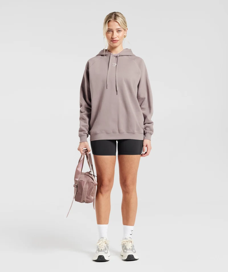 Gymshark Training Oversized Fleece Hoodie - Washed Mauve